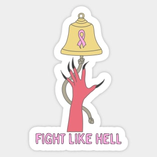 Fight like Hell Halloween Breast Cancer Bell Sticker